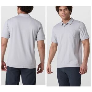 NEW Vuori Short Sleeve Ponto Performance Polo Frost Grey Heather Men’s Size XXL